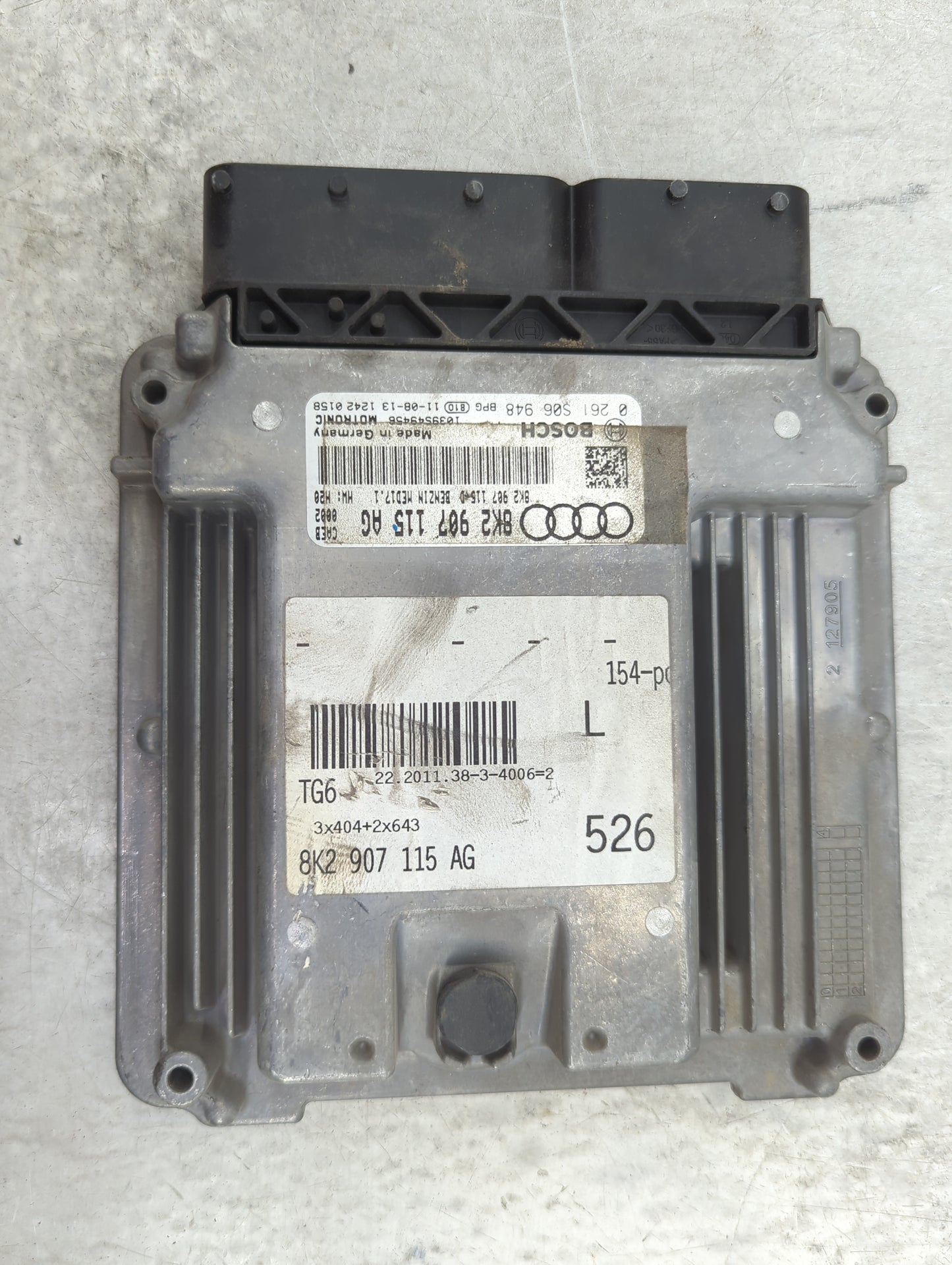 2012 Audi A4 PCM Engine Control Computer ECU ECM PCU OEM P/N:8K2907115AG 0261S06948, 1039549458 Fits OEM Used Auto Parts - O