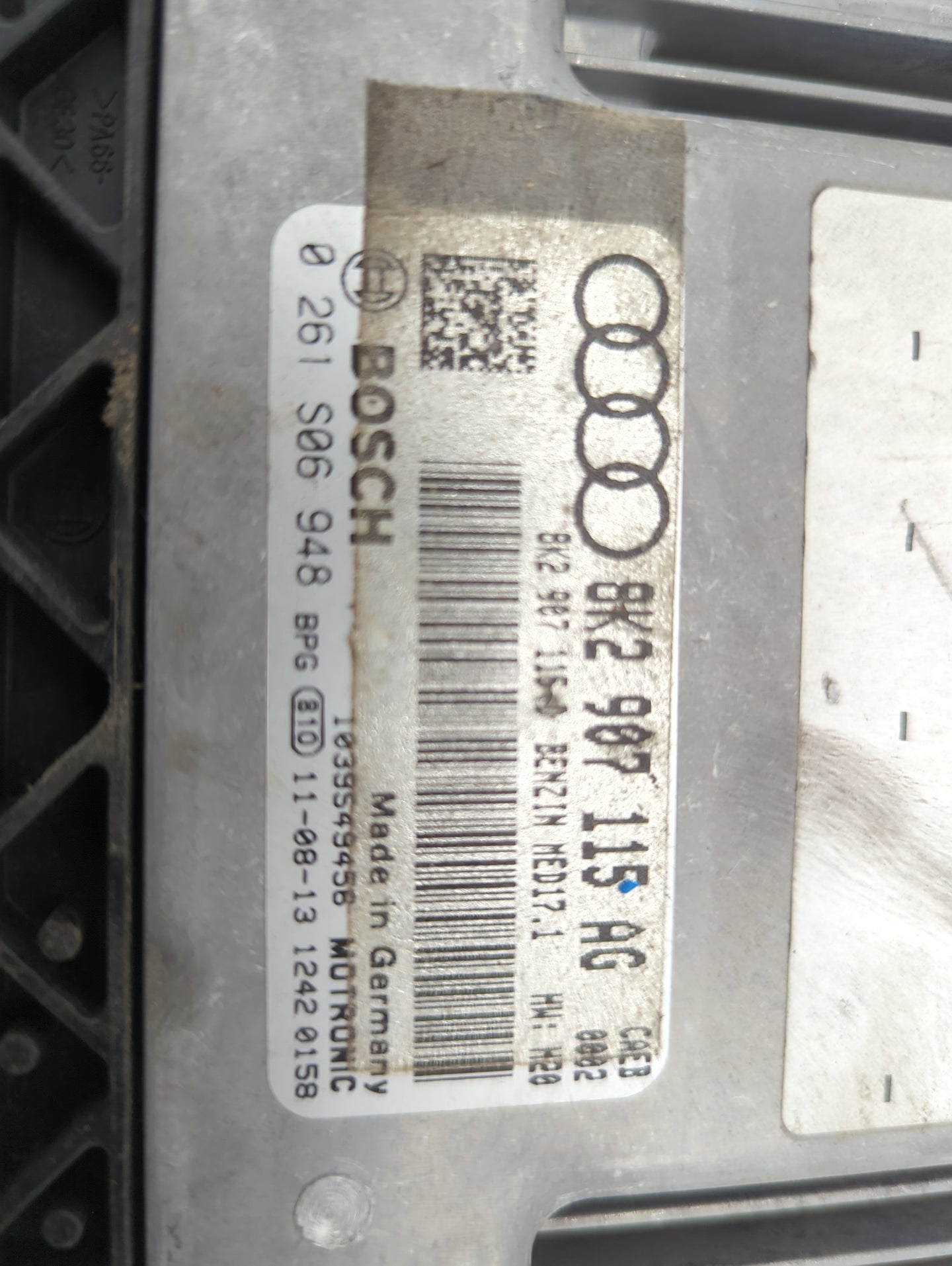 2012 Audi A4 PCM Engine Control Computer ECU ECM PCU OEM P/N:8K2907115AG 0261S06948, 1039549458 Fits OEM Used Auto Parts - O
