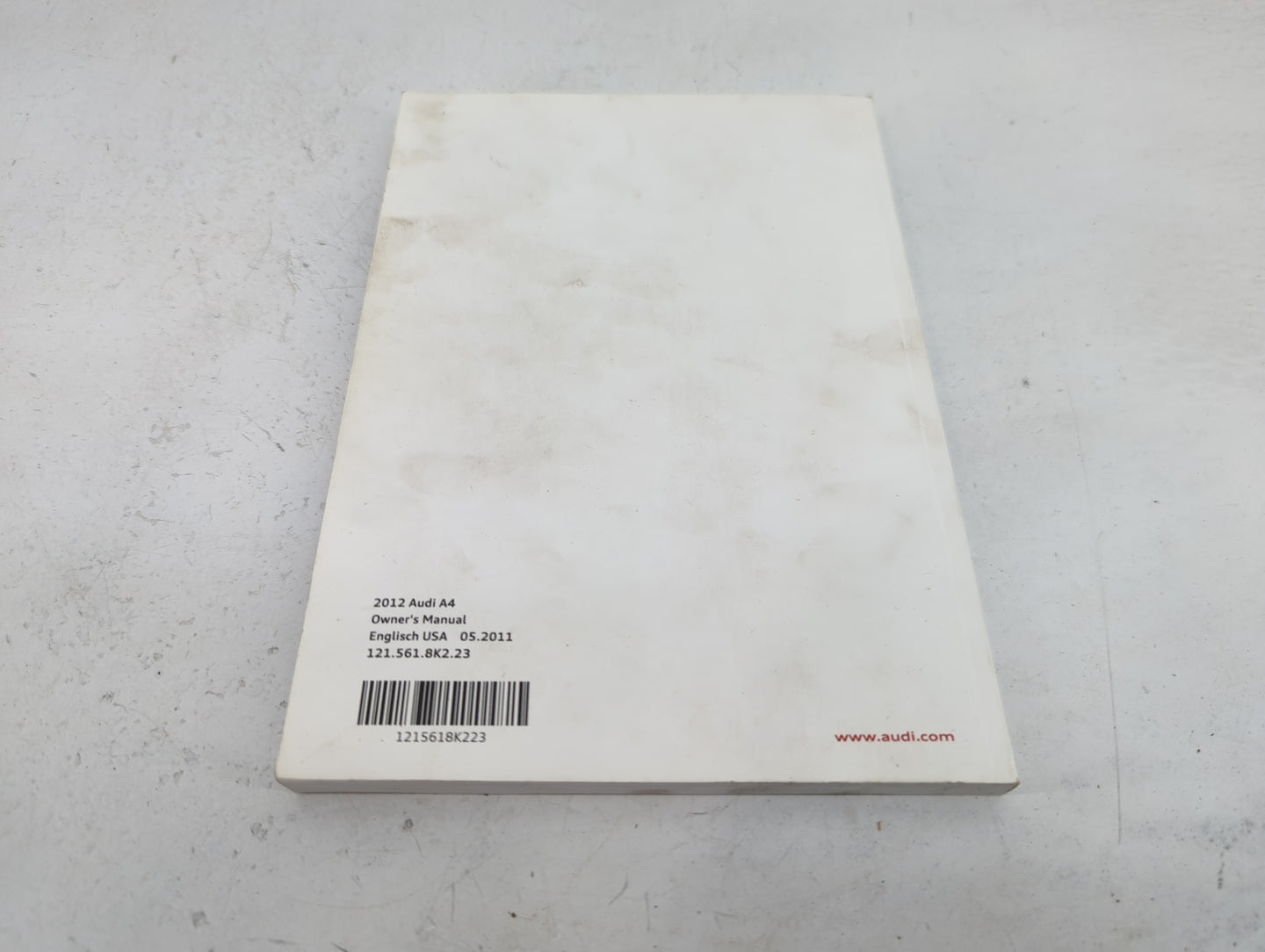 2012 Audi A4 Owners Manual Book Guide P/N:121.561.8K2.23 1215618K223 OEM Used Auto Parts - Oemusedautoparts1.com