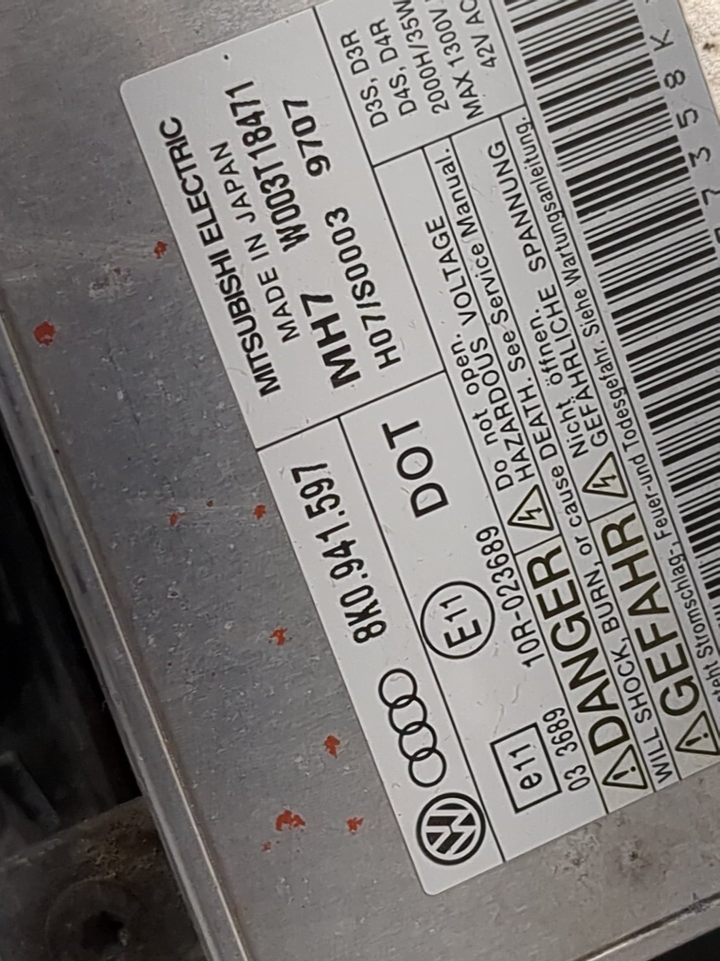 2009-2012 Audi A4 Driver Left Oem Head Light Headlight Lamp 1481208 - Oemusedautoparts1.com