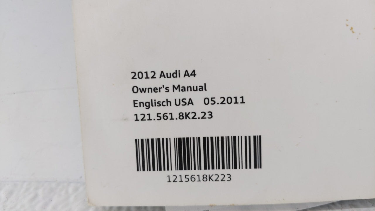 2012 Audi A4 Owners Manual Book Guide OEM Used Auto Parts - Oemusedautoparts1.com