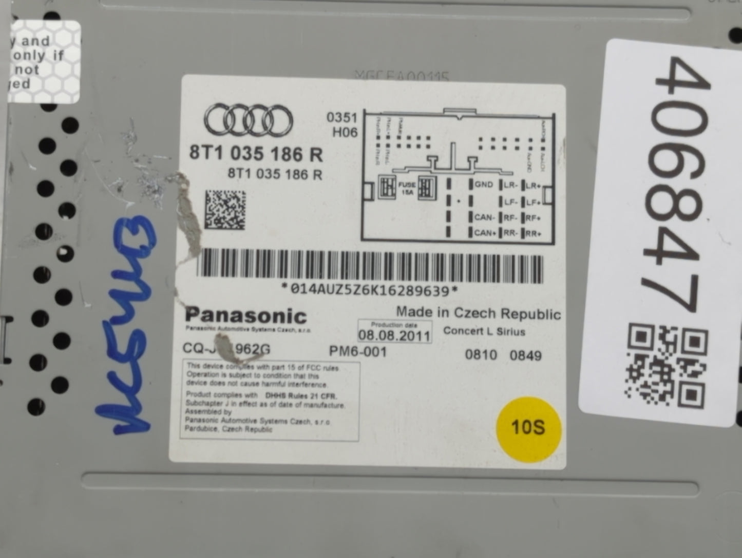 2010-2012 Audi A4 Am Fm Cd Player Radio Receiver - Oemusedautoparts1.com
