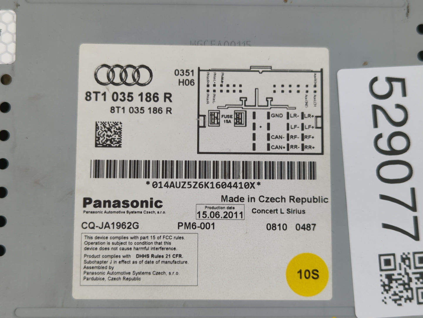 2010-2012 Audi A4 Radio AM FM Cd Player Receiver Replacement P/N:8T1 035 186 R Fits Fits 2010 2011 2012 2013 2014 2015 2016 