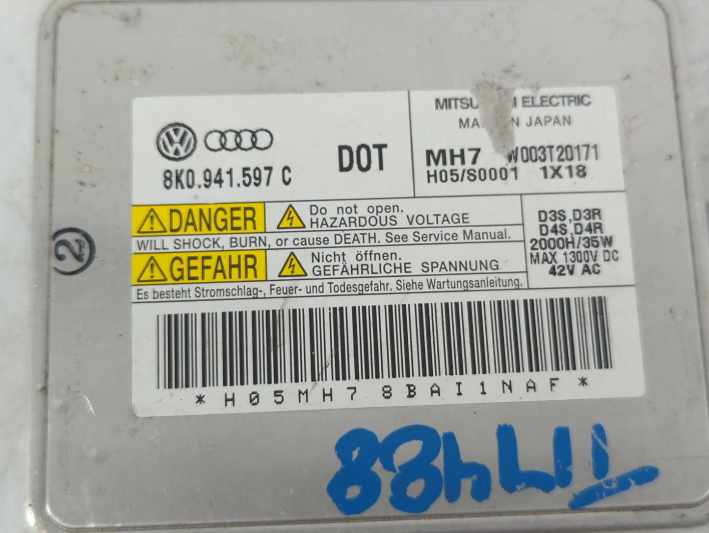 2009-2012 Audi A4 Headlight Ballast Head Light - Oemusedautoparts1.com