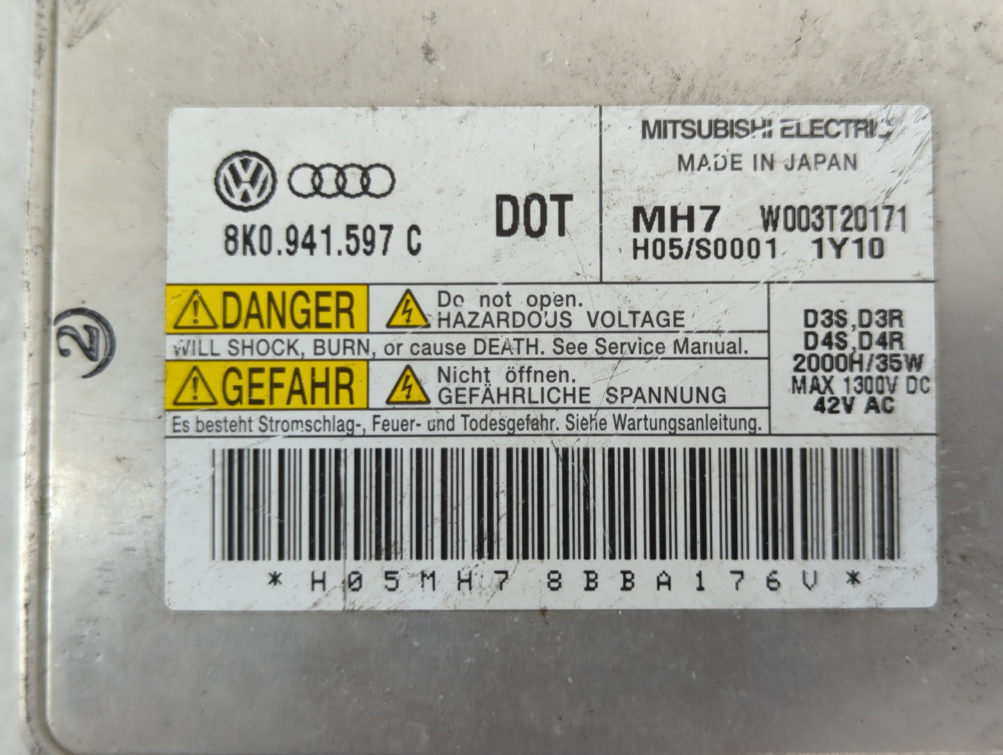 2009-2012 Audi A4 Headlight Ballast Head Light - Oemusedautoparts1.com