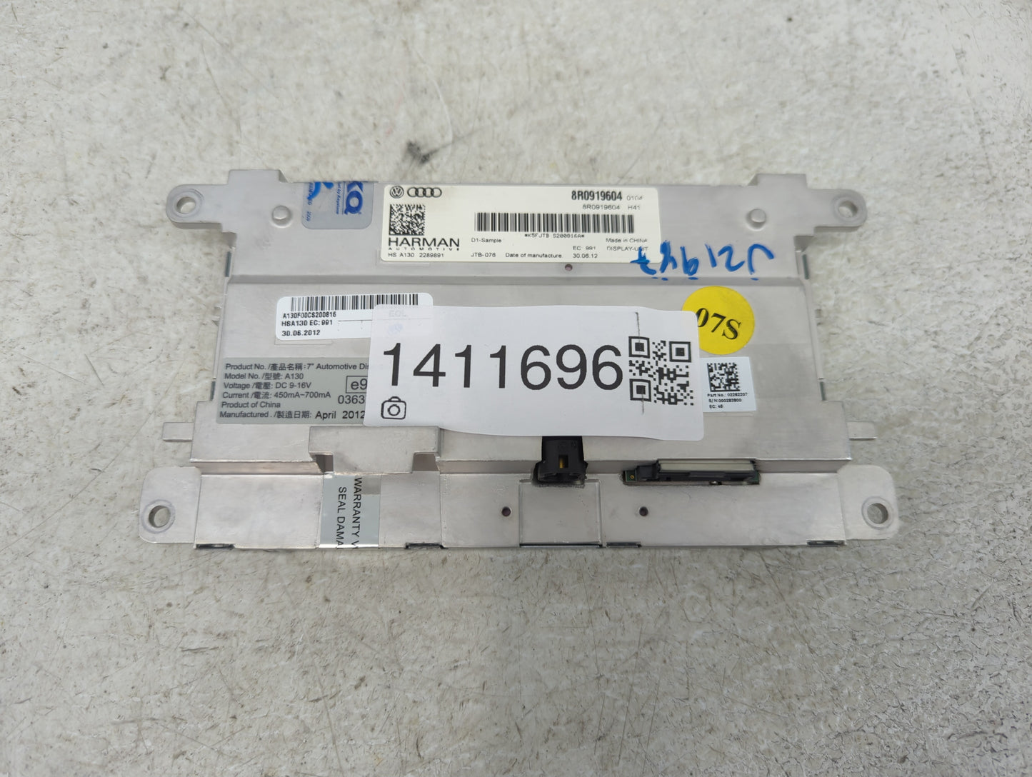 2013-2016 Audi A5 Information Display Screen - Oemusedautoparts1.com