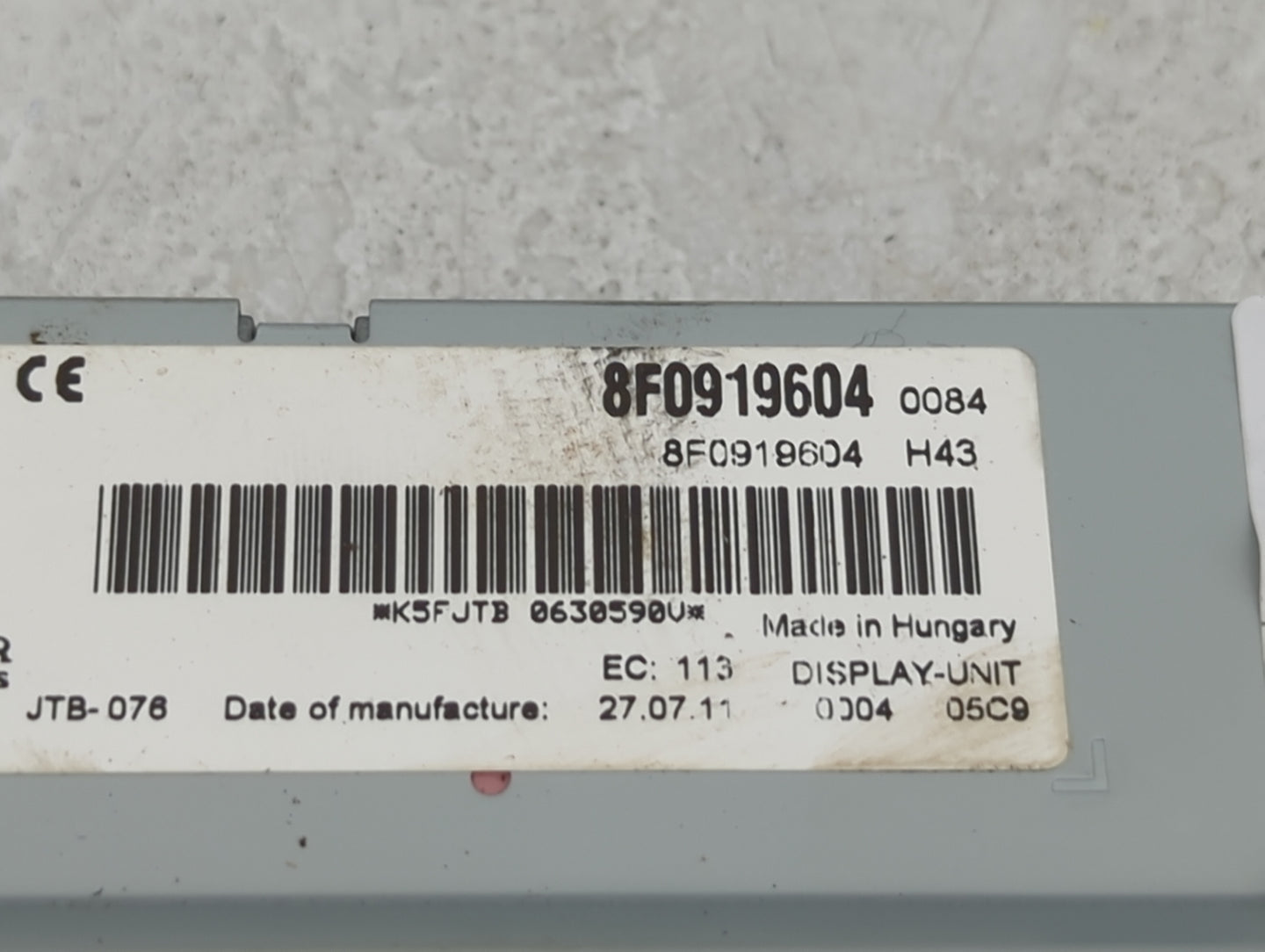 2008-2012 Audi A5 Information Display Screen - Oemusedautoparts1.com
