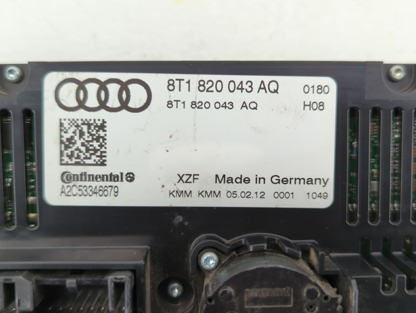 2010-2013 Audi A5 Climate Control Module Temperature AC/Heater Replacement P/N:8T1820043AL 8T1 820 043 AQ Fits OEM Used Auto
