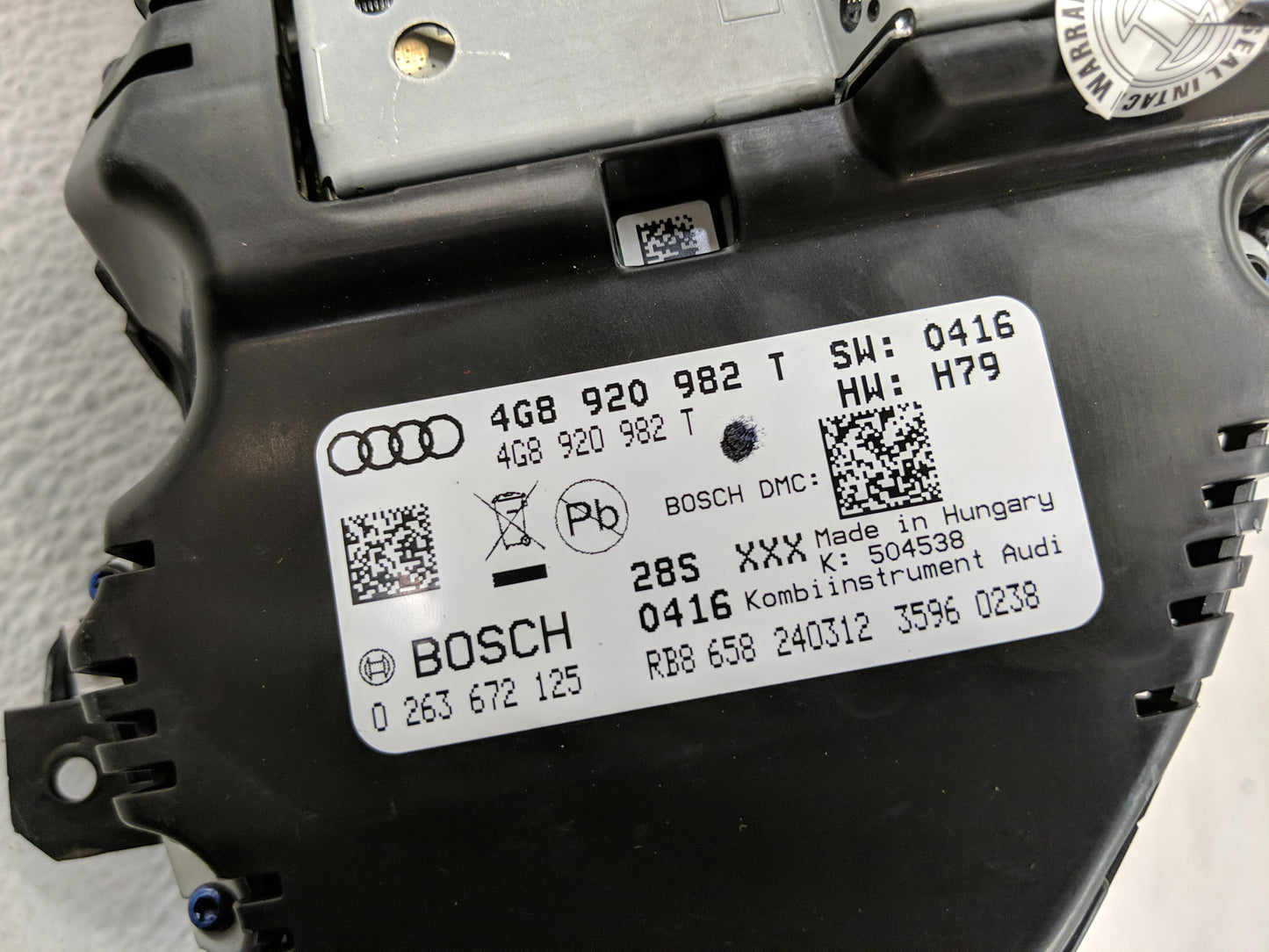 2012-2015 Audi A6 Instrument Cluster Speedometer Gauges P/N:0 263 672 125 4G8 920 982 T Fits Fits 2012 2013 2014 2015 OEM Us