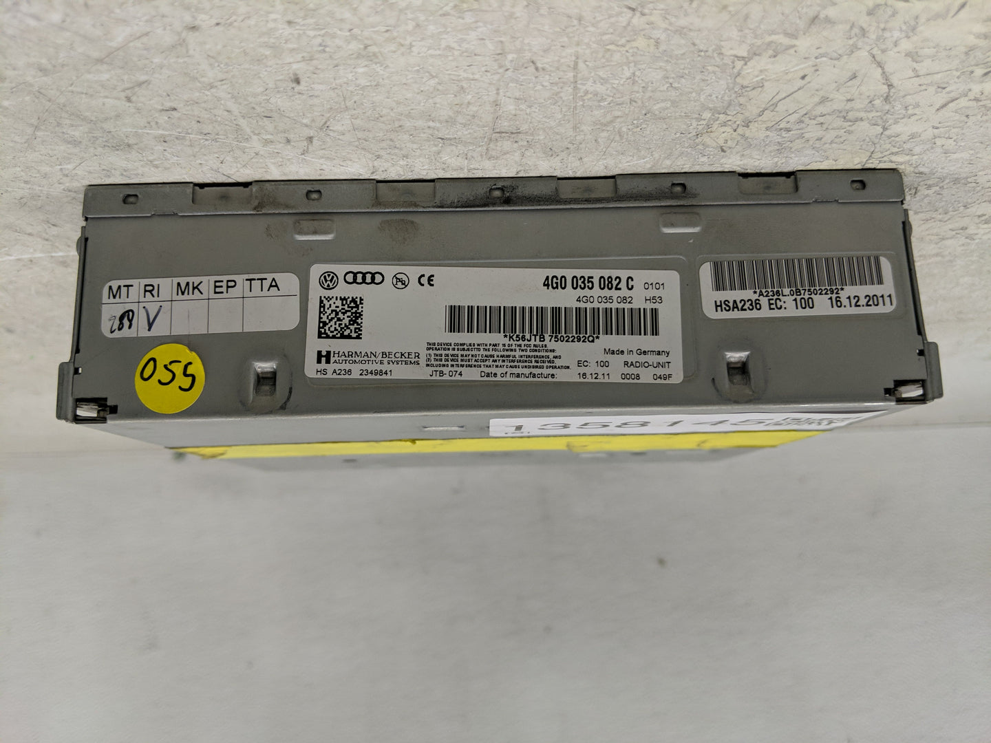 2012-2015 Audi A6 Radio AM FM Cd Player Receiver Replacement P/N:4G0 035 082 C Fits Fits 2010 2011 2012 2013 2014 2015 2016 