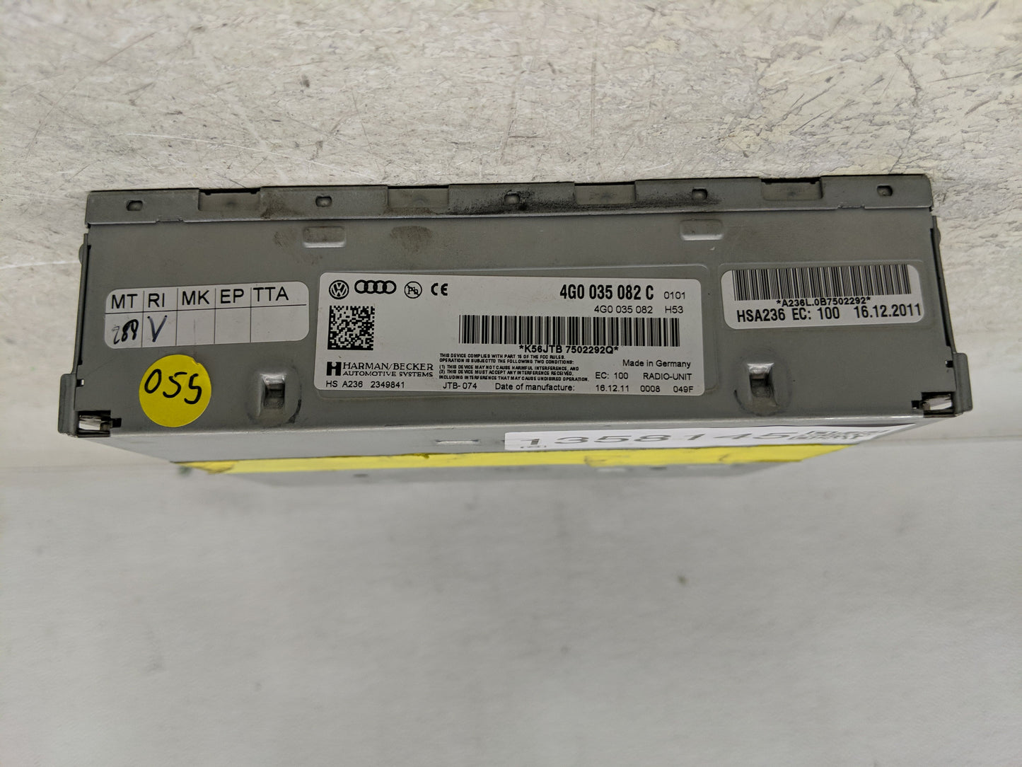 2012-2015 Audi A6 Radio AM FM Cd Player Receiver Replacement P/N:4G0 035 082 C Fits Fits 2010 2011 2012 2013 2014 2015 2016 