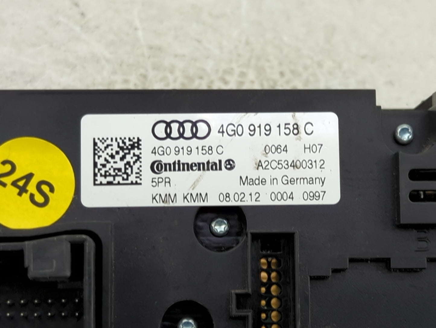 2012-2013 Audi A6 Climate Control Module Temperature AC/Heater Replacement P/N:4G0919158C Fits Fits 2012 2013 OEM Used Auto 