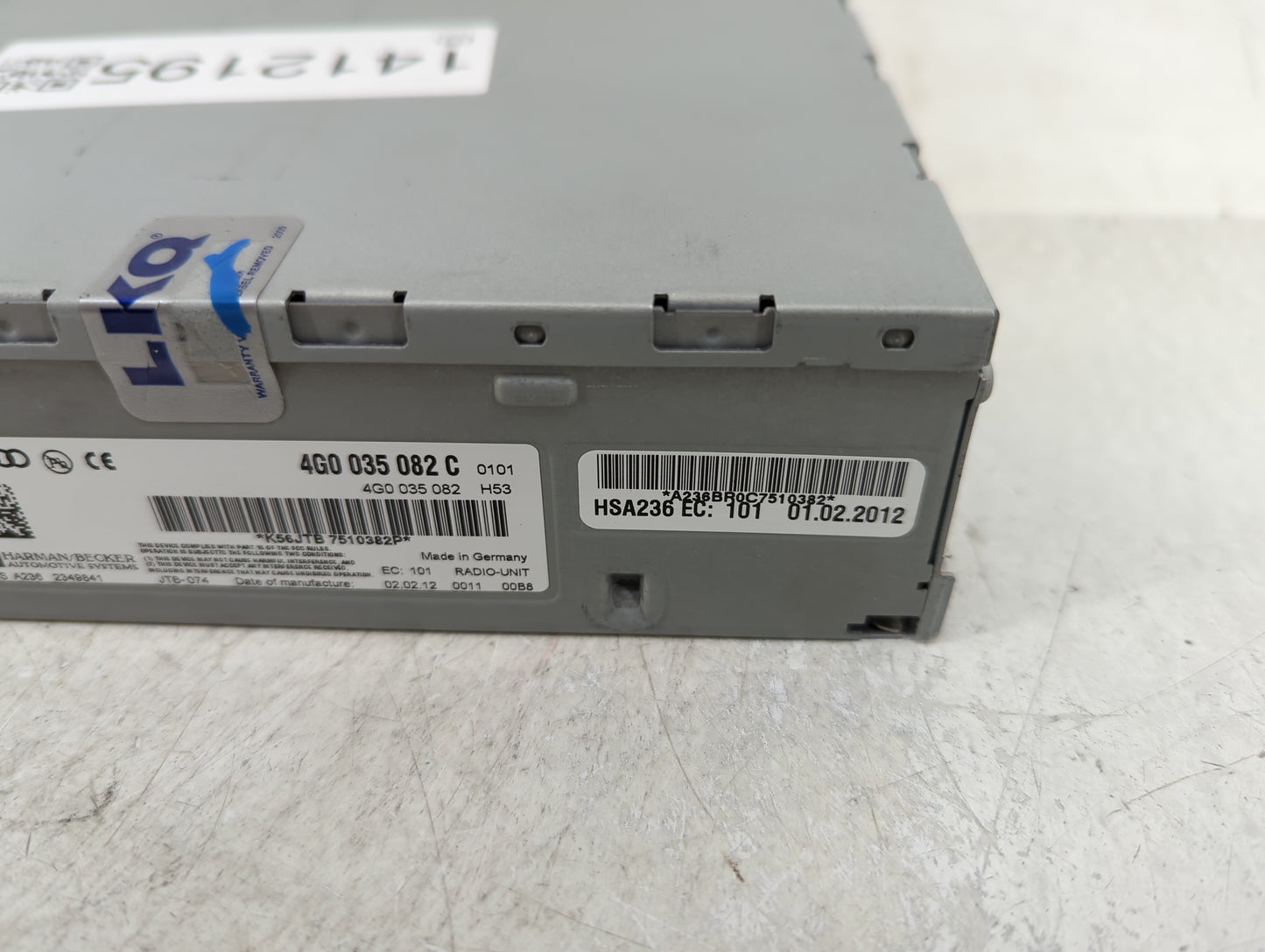2012-2015 Audi A6 Radio AM FM Cd Player Receiver Replacement P/N:4G0 035 082 C Fits Fits 2010 2011 2012 2013 2014 2015 2016 