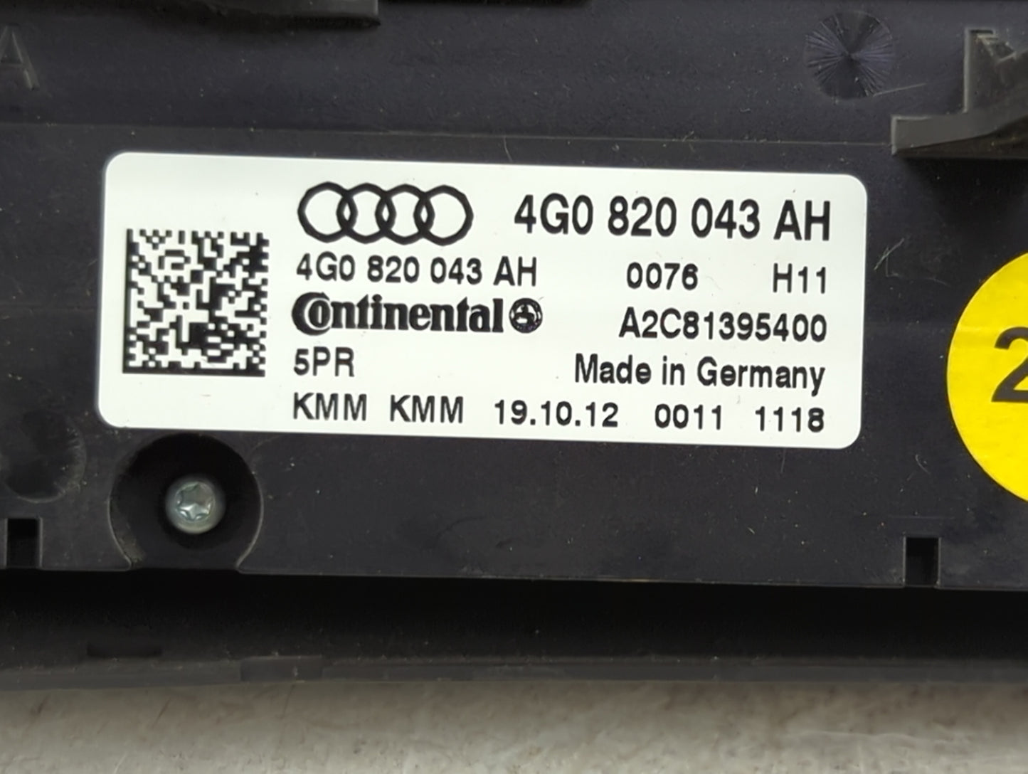 2012-2015 Audi A6 Climate Control Module Temperature AC/Heater Replacement P/N:4G0 820 043 AH Fits Fits 2012 2013 2014 2015 