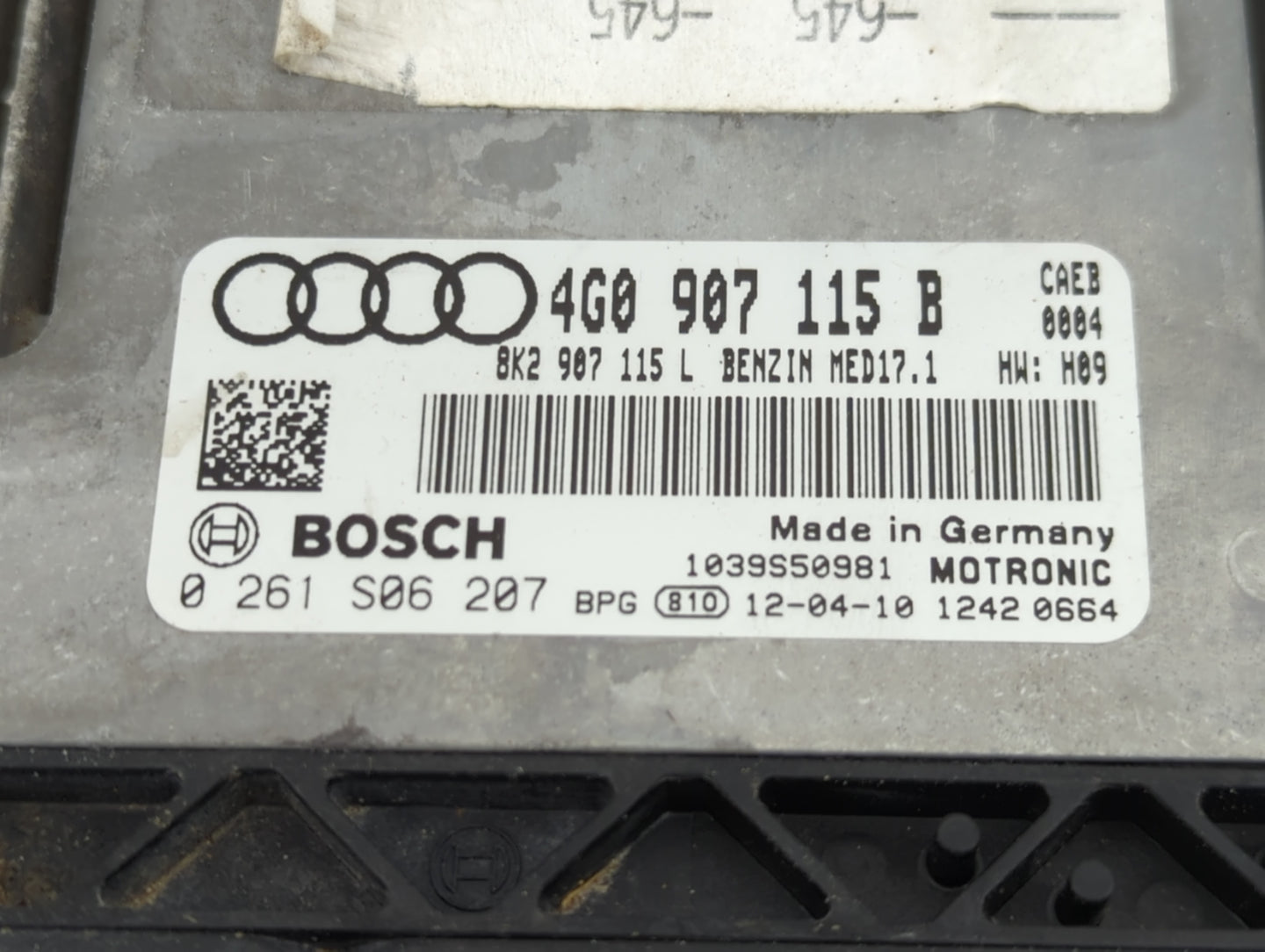 2012 Audi A6 PCM Engine Control Computer ECU ECM PCU OEM P/N:0 261 S06 207 4G0 907 115 B Fits OEM Used Auto Parts - Oemuseda