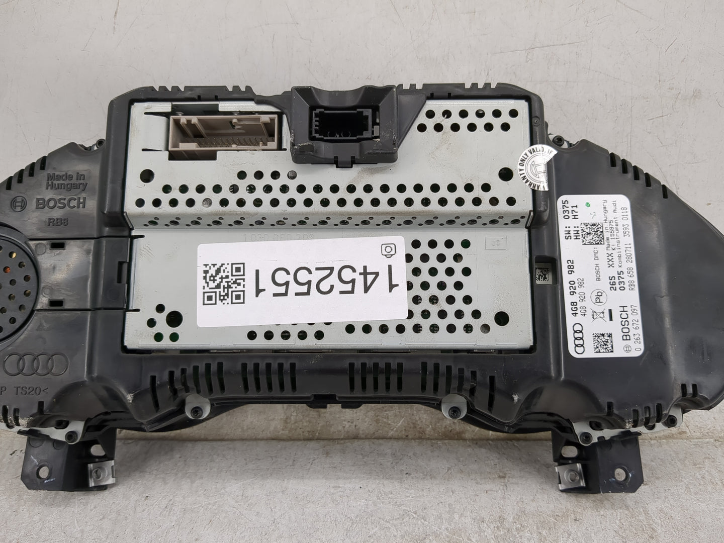 2012-2015 Audi A6 Instrument Cluster Speedometer Gauges P/N:0 263 672 097 4G8 920 982 Miles: Fits Fits 2012 2013 2014 2015 O
