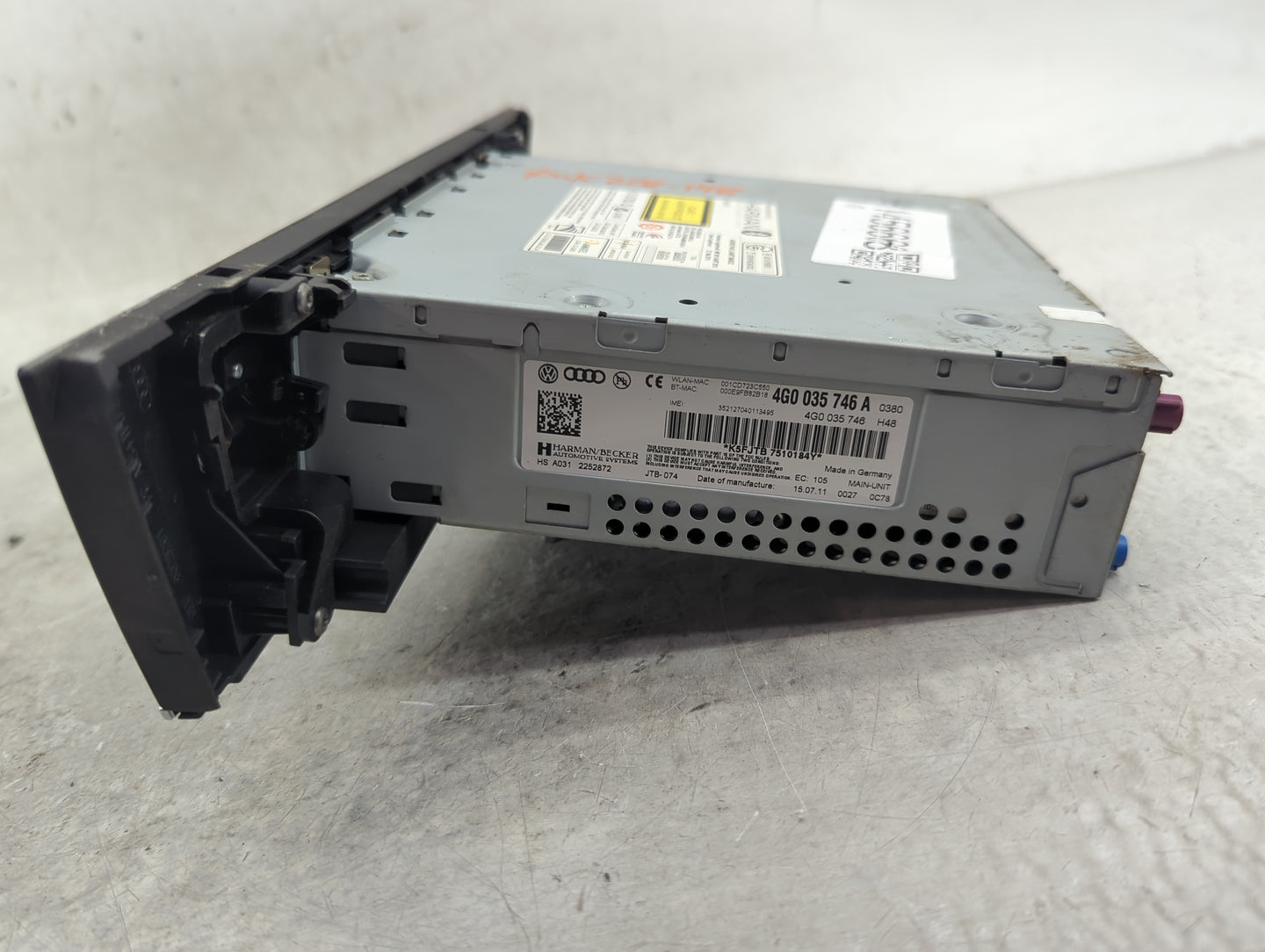 2012-2015 Audi A6 Radio AM FM Cd Player Receiver Replacement P/N:4G0035746A 4G0035746H48 Fits Fits 2012 2013 2014 2015 OEM U