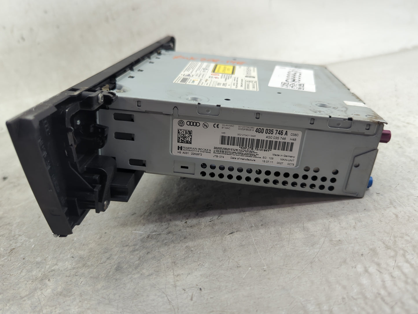 2012-2015 Audi A6 Radio AM FM Cd Player Receiver Replacement P/N:4G0035746A 4G0035746H48 Fits Fits 2012 2013 2014 2015 OEM U
