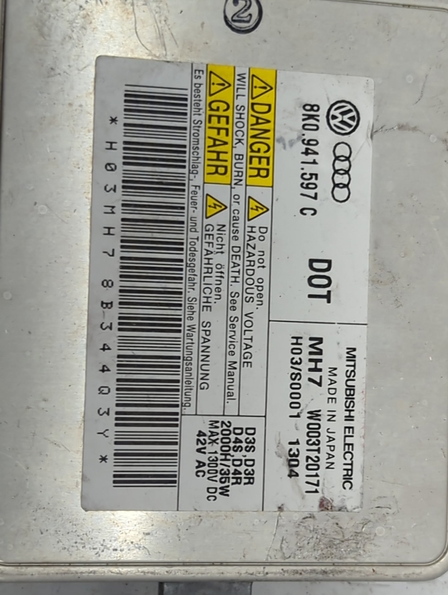 2012 Audi A6 Headlight Ballast Head Light - Oemusedautoparts1.com