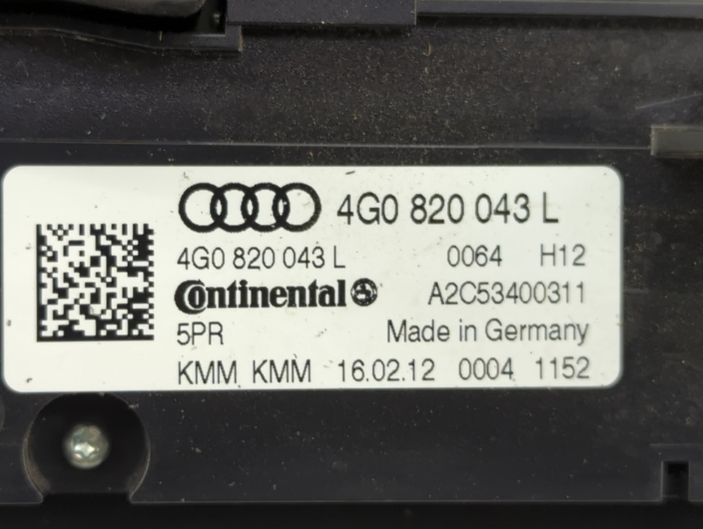 2012-2013 Audi A7 Climate Control Module Temperature AC/Heater Replacement P/N:4G0820043L A2C53400311 Fits OEM Used Auto Par