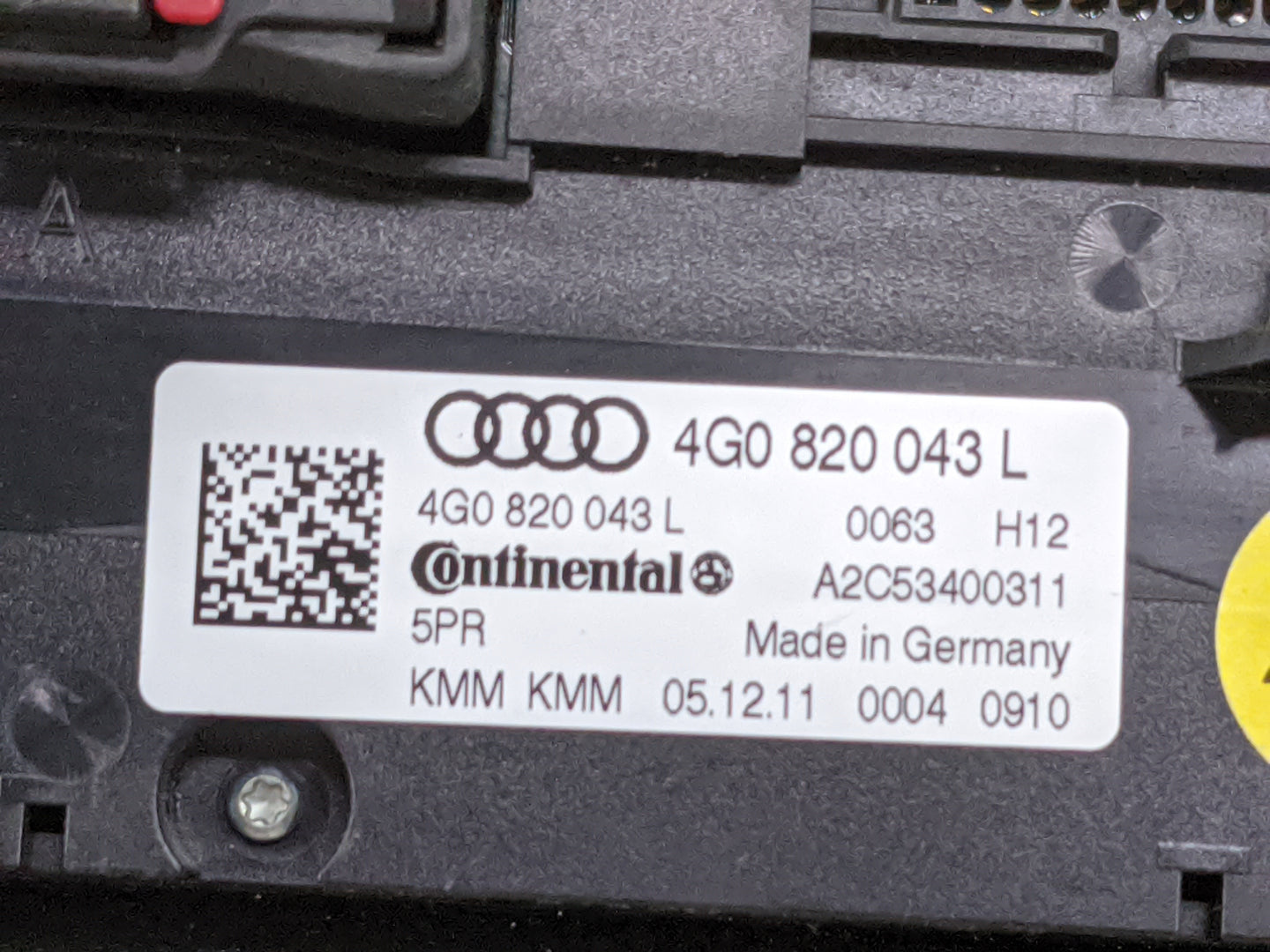 2012-2013 Audi A7 Climate Control Module Temperature AC/Heater Replacement P/N:4G0820043L A2C53400311 Fits OEM Used Auto Par