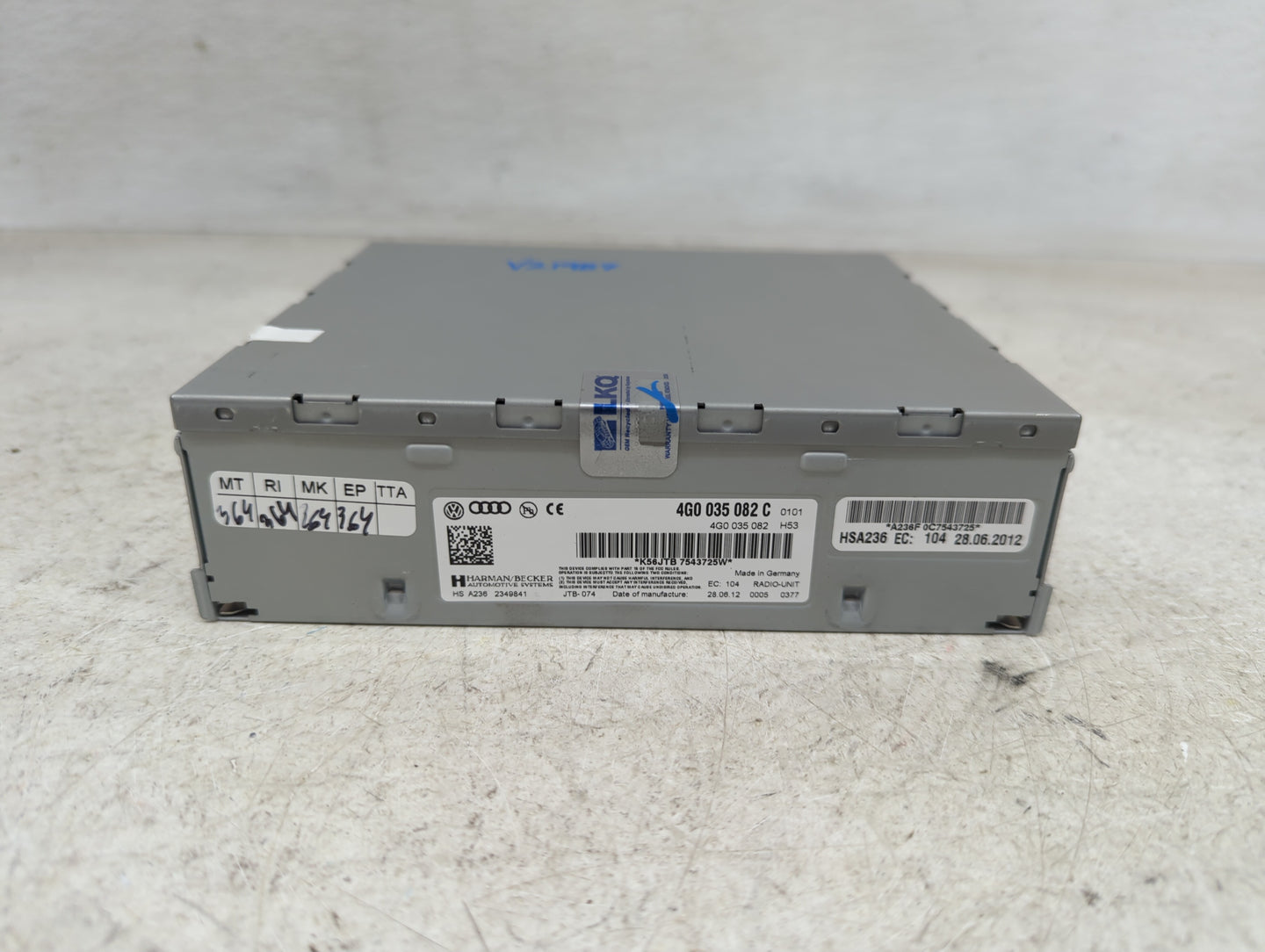 2009-2012 Audi Q5 Radio AM FM Cd Player Receiver Replacement P/N:4G0035082C Fits Fits 2009 2010 2011 2012 2013 2014 2015 201