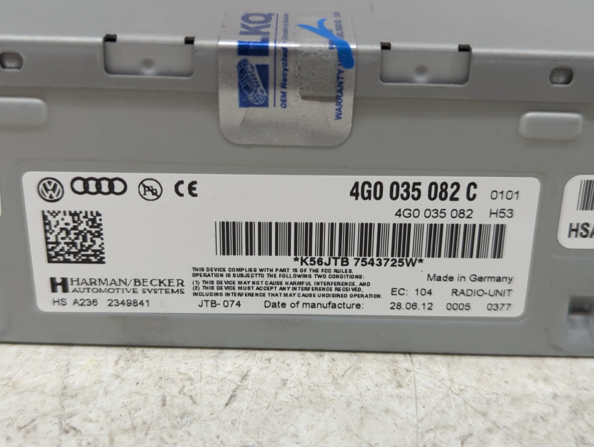 2009-2012 Audi Q5 Radio AM FM Cd Player Receiver Replacement P/N:4G0035082C Fits 2009 2010 2011 2012 2013 2014 2015 2016 201