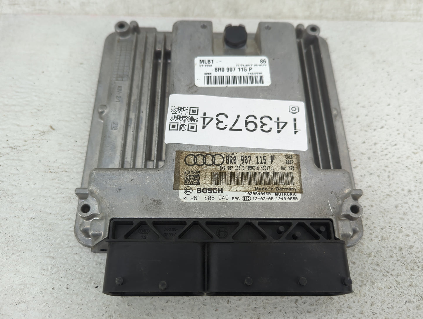 2012 Audi Q5 PCM Engine Control Computer ECU ECM PCU OEM P/N:8R0907115P 8K2907115D, 0261S06949, 1039S49469 Fits OEM Used Aut