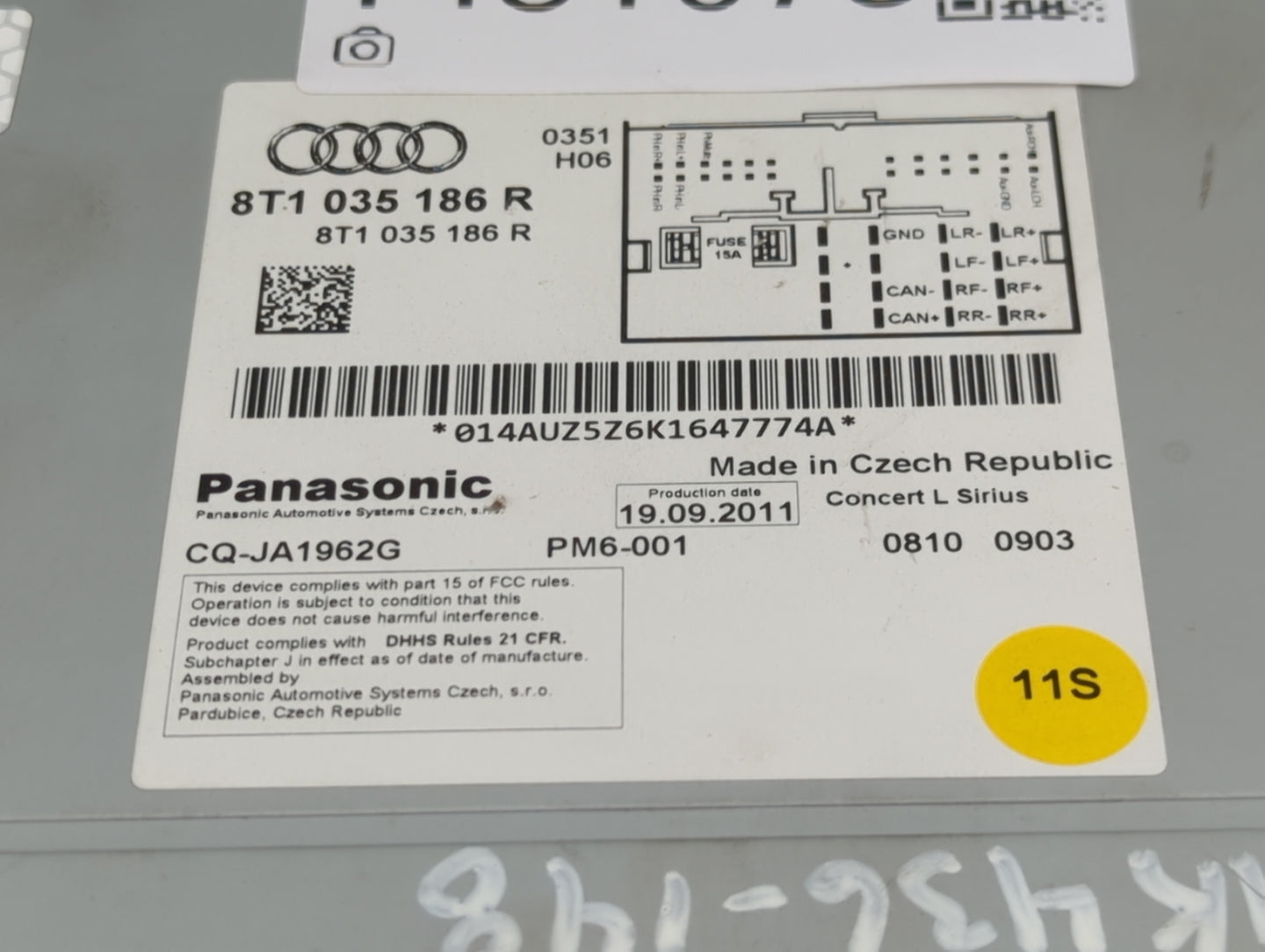 2011-2017 Audi Q5 Radio AM FM Cd Player Receiver Replacement P/N:8T1035186R CQ-JA1962G Fits OEM Used Auto Parts - Oemusedaut