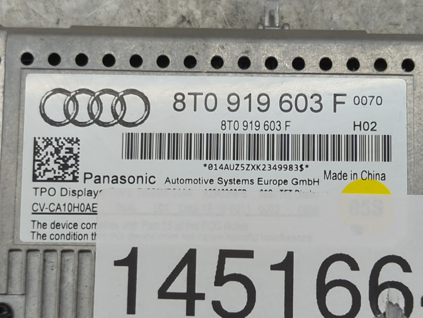 2009-2017 Audi Q5 Information Display Screen - Oemusedautoparts1.com