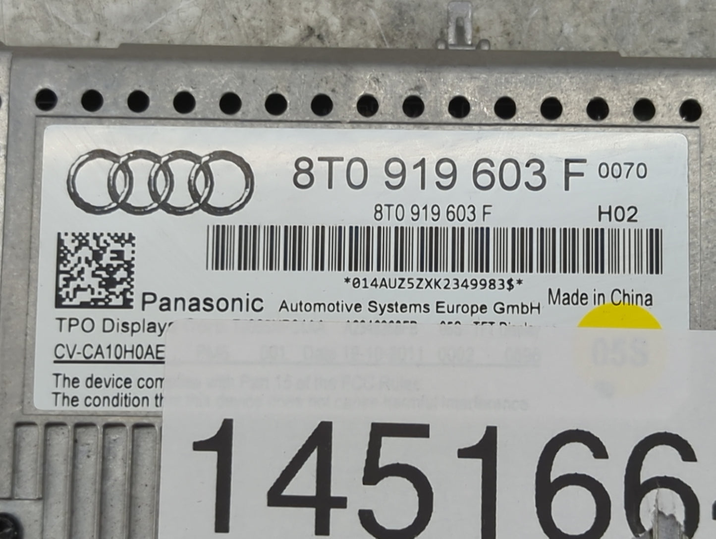 2009-2017 Audi Q5 Information Display Screen - Oemusedautoparts1.com