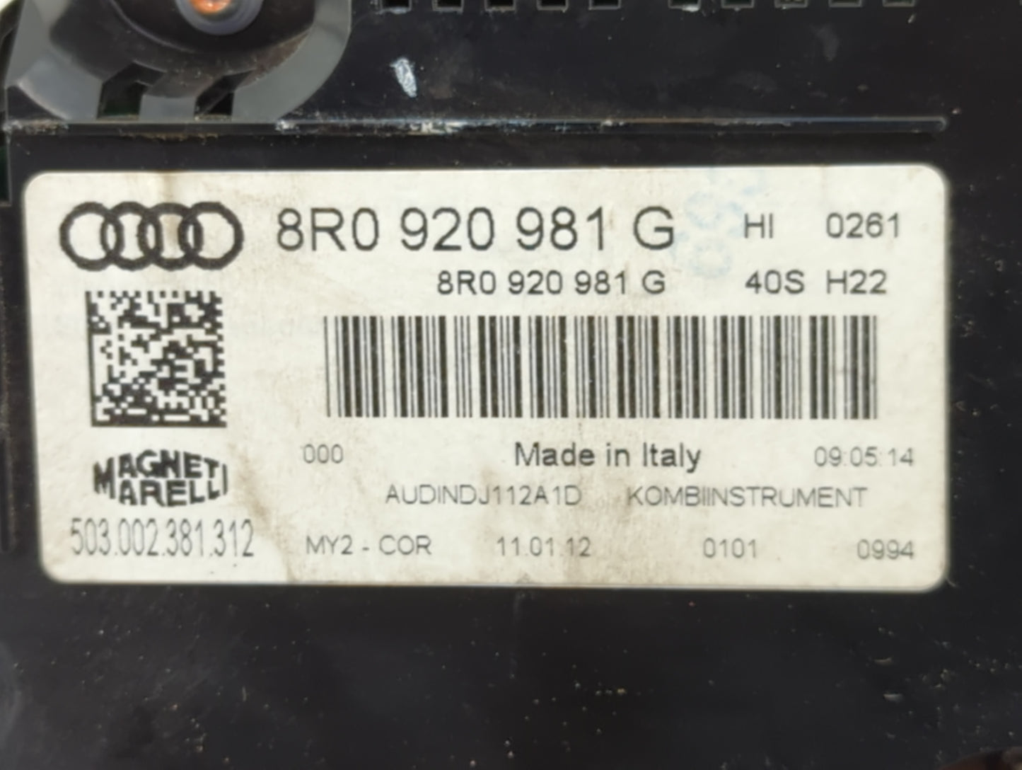 2011-2012 Audi Q5 Instrument Cluster Speedometer Gauges P/N:8R0920981G 503002381312 Miles:102K Fits Fits 2011 2012 OEM Used 