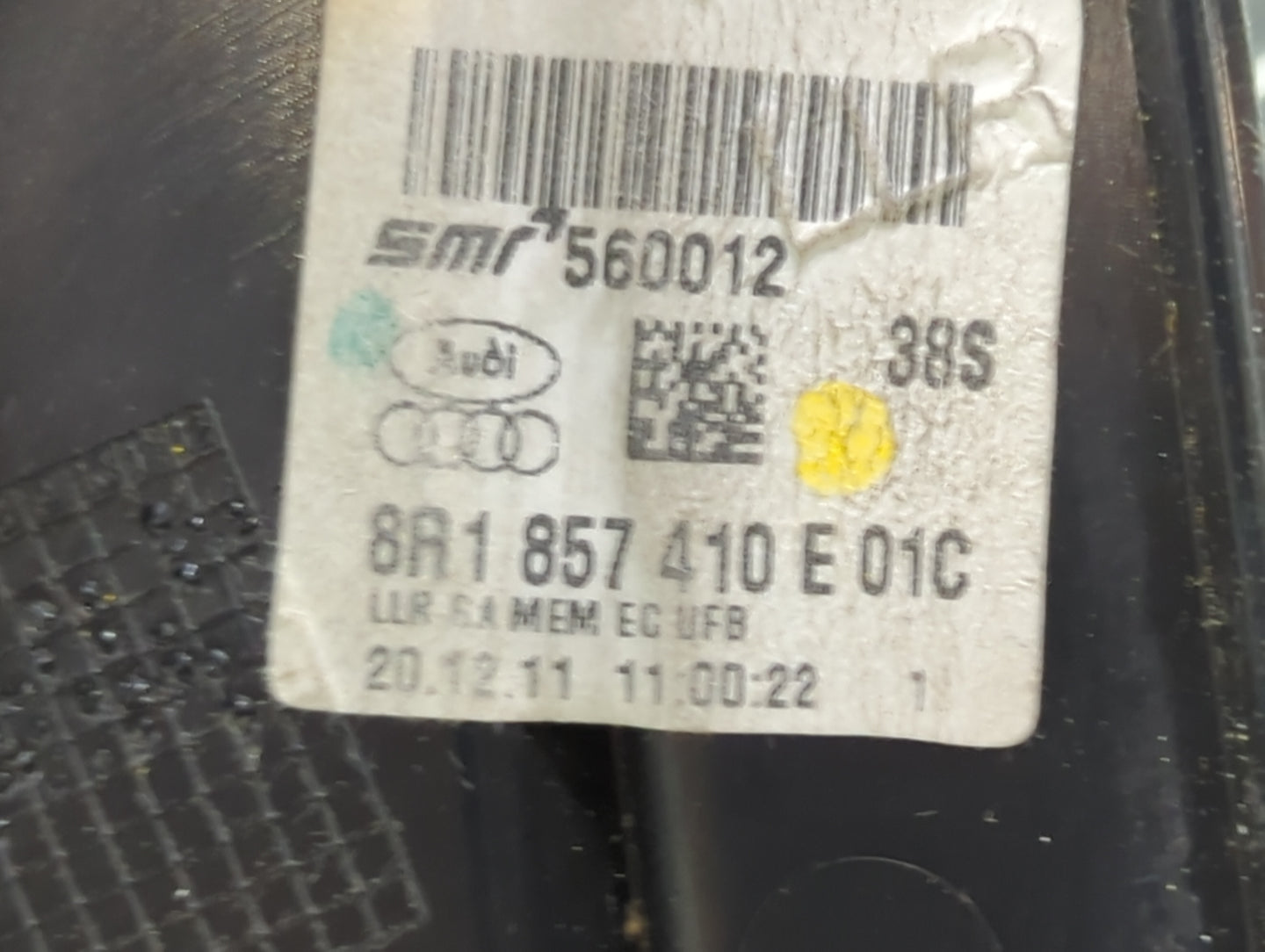 2009-2014 Audi Q5 Passenger Side View Mirror - Right Door Mirror OEM Used - Oemusedautoparts1.com