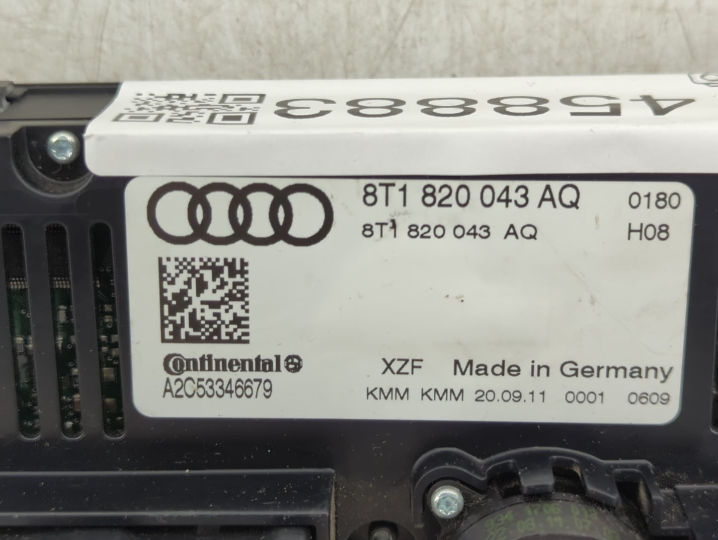 2009-2012 Audi Q5 Climate Control Module Temperature AC/Heater Replacement P/N:8T1 820 043 AQ Fits OEM Used Auto Parts - Oem