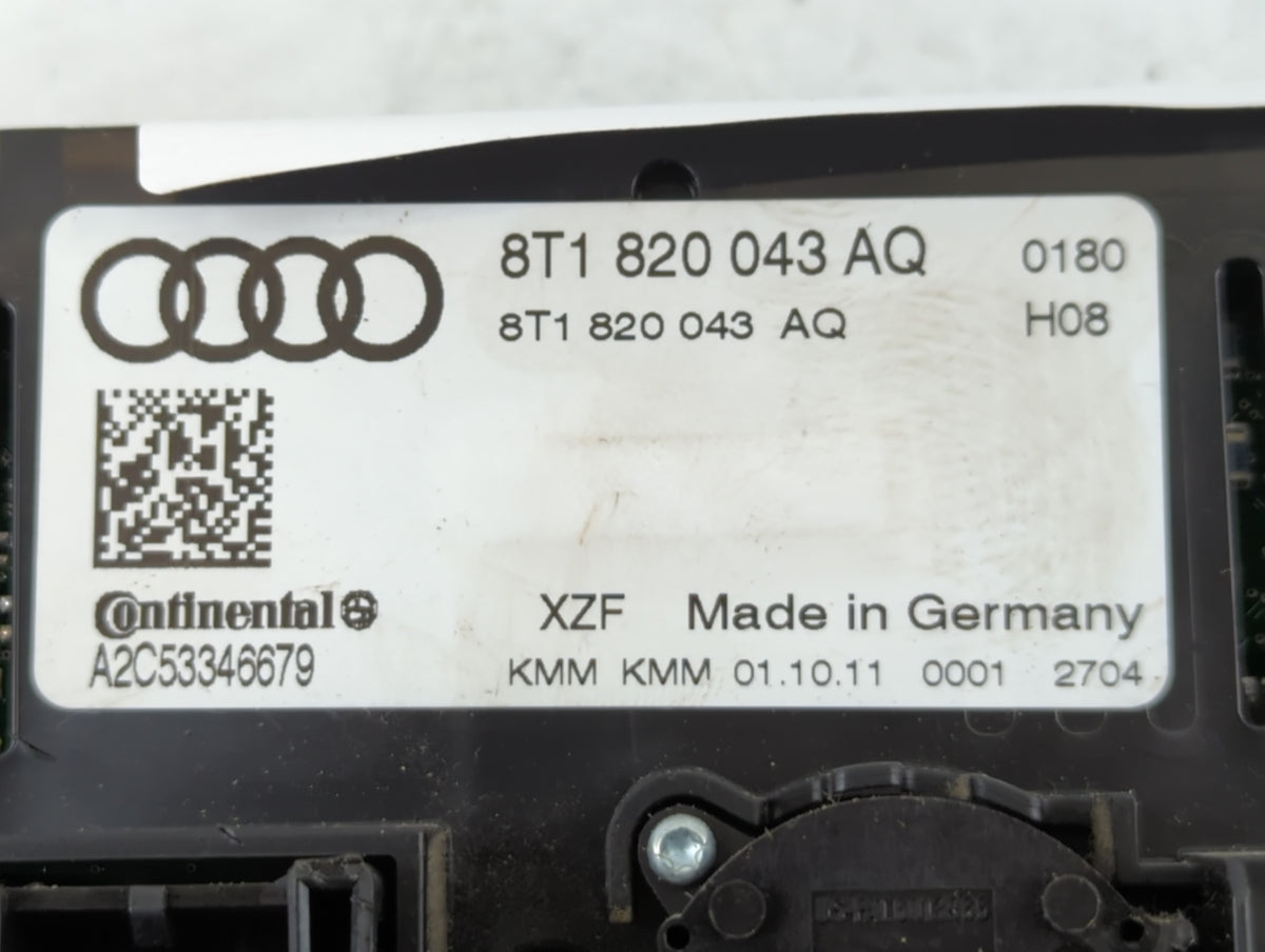 2010-2012 Audi S4 Climate Control Module Temperature AC/Heater Replacement P/N:8T1 820 043 AQ Fits OEM Used Auto Parts - Oem