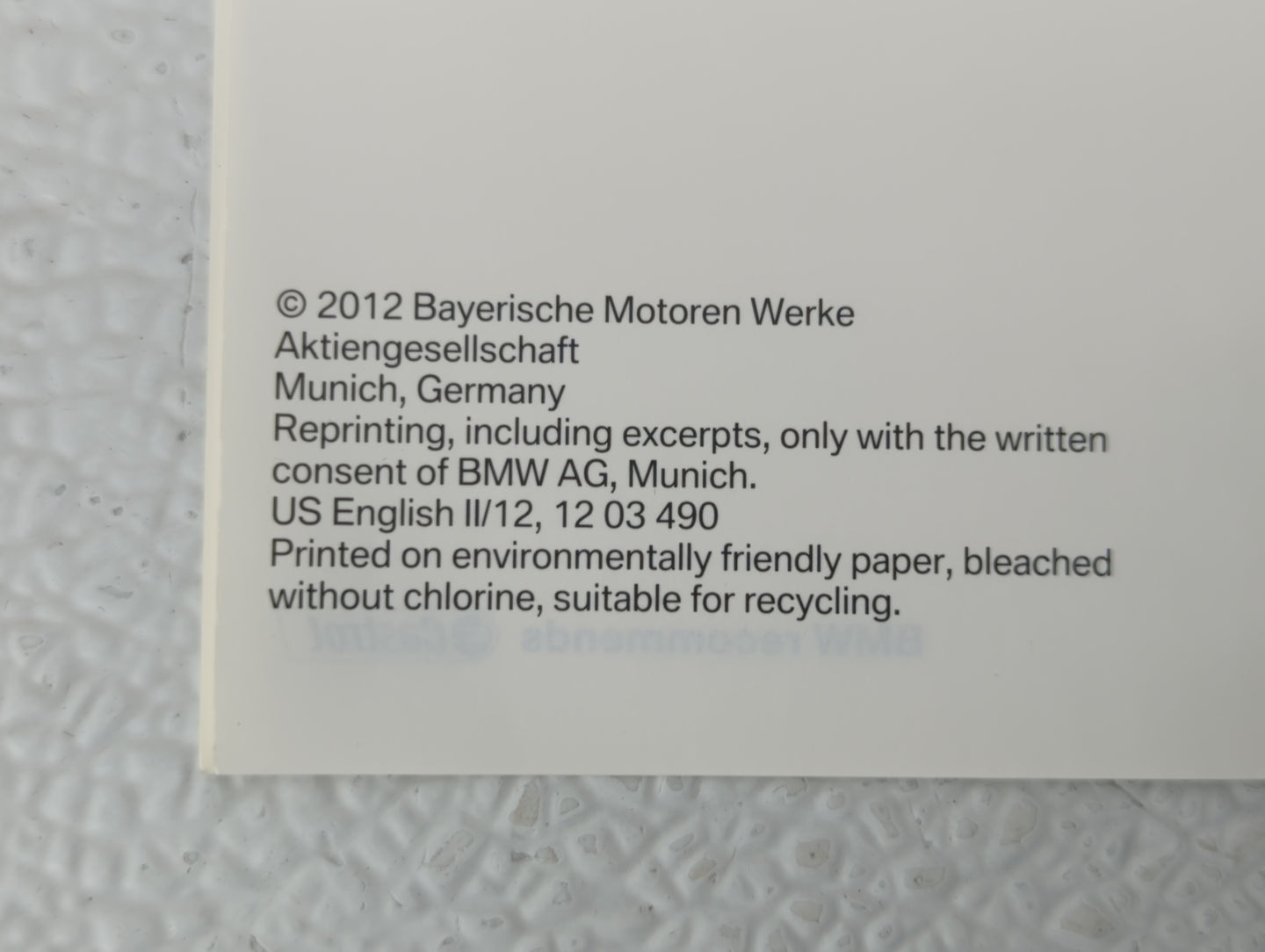 2012 Bmw 320i Owners Manual Book Guide OEM Used Auto Parts - Oemusedautoparts1.com