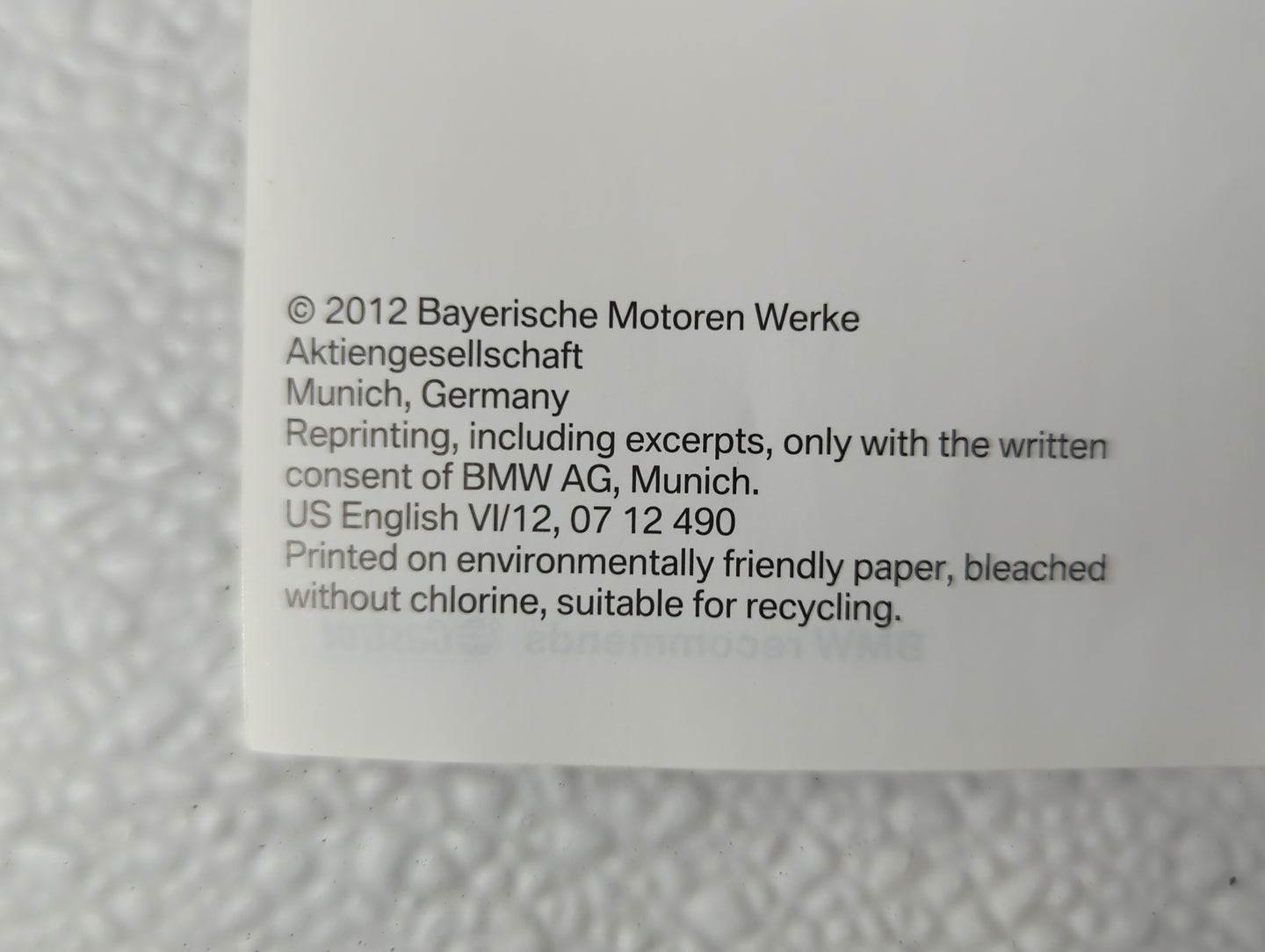 2012 Bmw 320i Owners Manual Book Guide OEM Used Auto Parts - Oemusedautoparts1.com