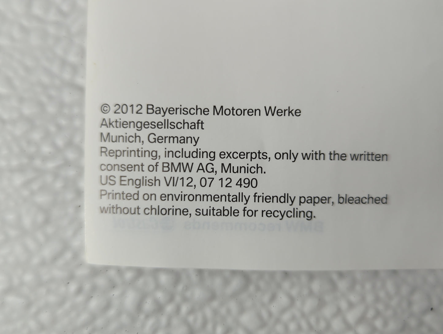 2012 Bmw 320i Owners Manual Book Guide OEM Used Auto Parts - Oemusedautoparts1.com