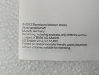 2012 Bmw 320i Owners Manual Book Guide OEM Used Auto Parts - Oemusedautoparts1.com