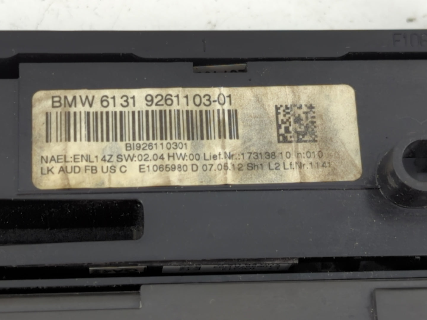 2012-2014 Bmw 328i Climate Control Module Temperature AC/Heater Replacement P/N:6131 9261103-01 Fits Fits 2012 2013 2014 OEM