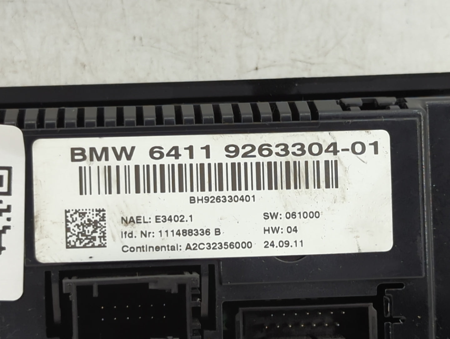 2011-2013 Bmw 328i Climate Control Module Temperature AC/Heater Replacement P/N:9263304-01 Fits Fits 2011 2012 2013 OEM Used