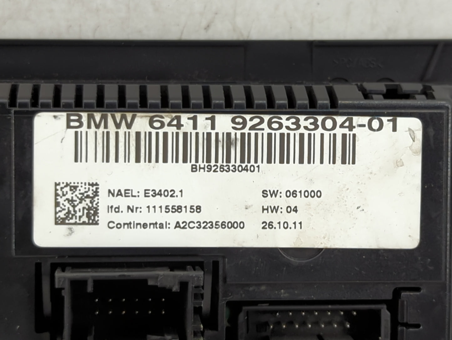 2011-2013 Bmw 328i Climate Control Module Temperature AC/Heater Replacement P/N:9263304-01 Fits Fits 2011 2012 2013 OEM Used