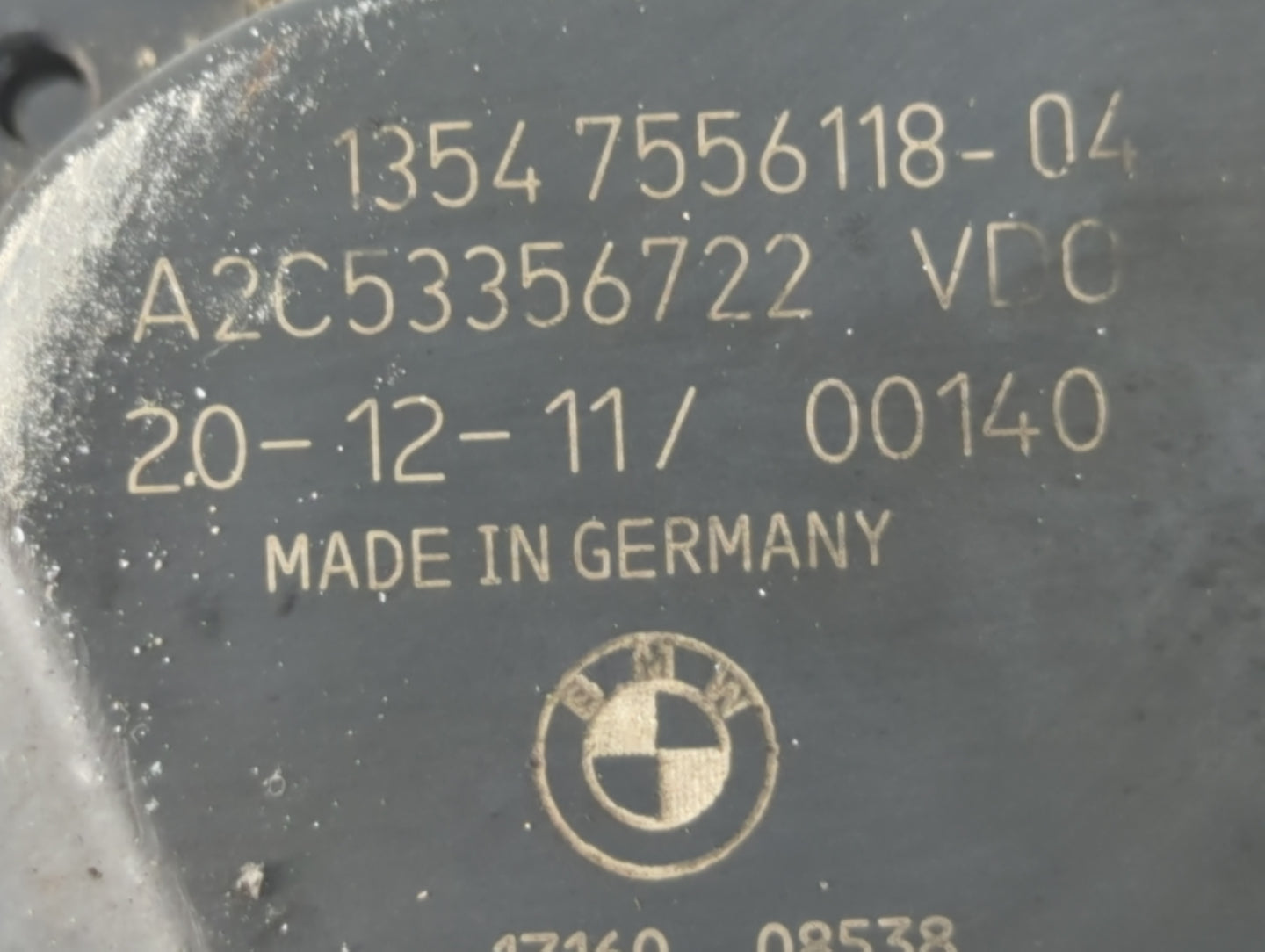 2007-2013 Bmw 328i Throttle Body P/N:1354 7556118-04 A2C53356722 Fits Fits 2007 2008 2009 2010 2011 2012 2013 OEM Used Auto 