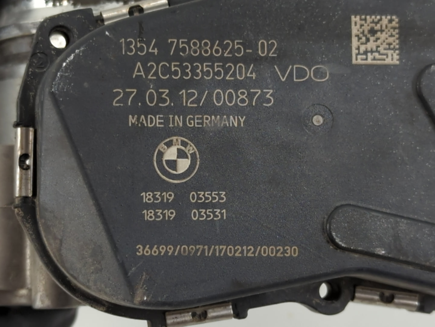 2012-2016 Bmw 328i Throttle Body P/N:A2C53355204 1354 7588625-02 Fits Fits 2012 2013 2014 2015 2016 2017 2018 OEM Used Auto 