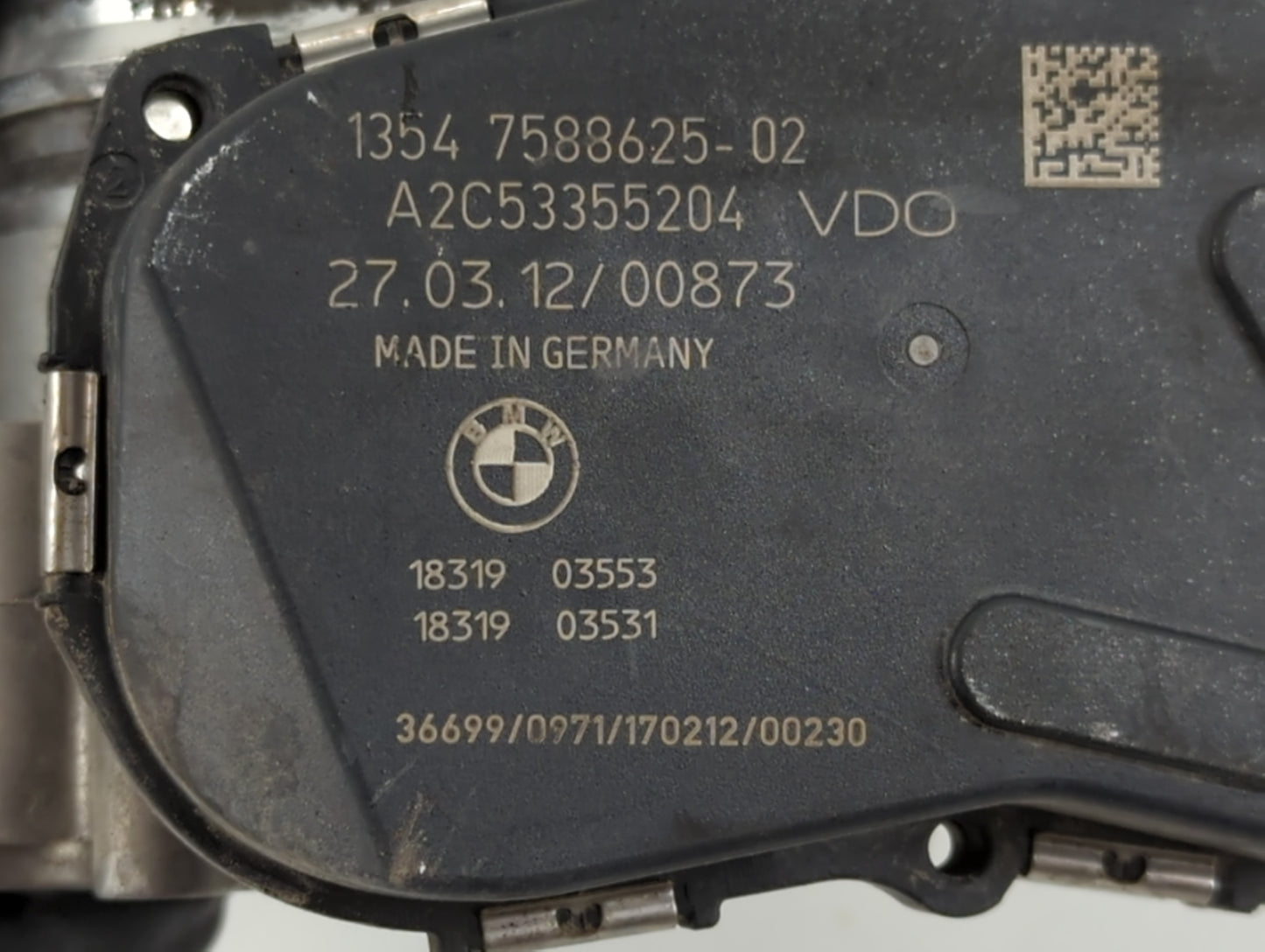 2012-2016 Bmw 328i Throttle Body P/N:A2C53355204 1354 7588625-02 Fits Fits 2012 2013 2014 2015 2016 2017 2018 OEM Used Auto 