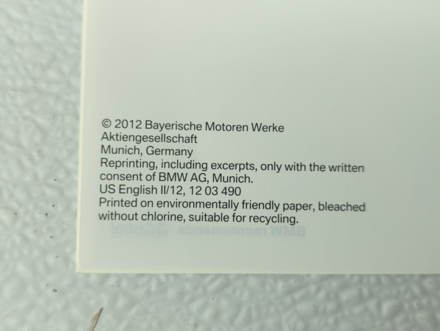 2012 Bmw 330i Owners Manual Book Guide OEM Used Auto Parts - Oemusedautoparts1.com