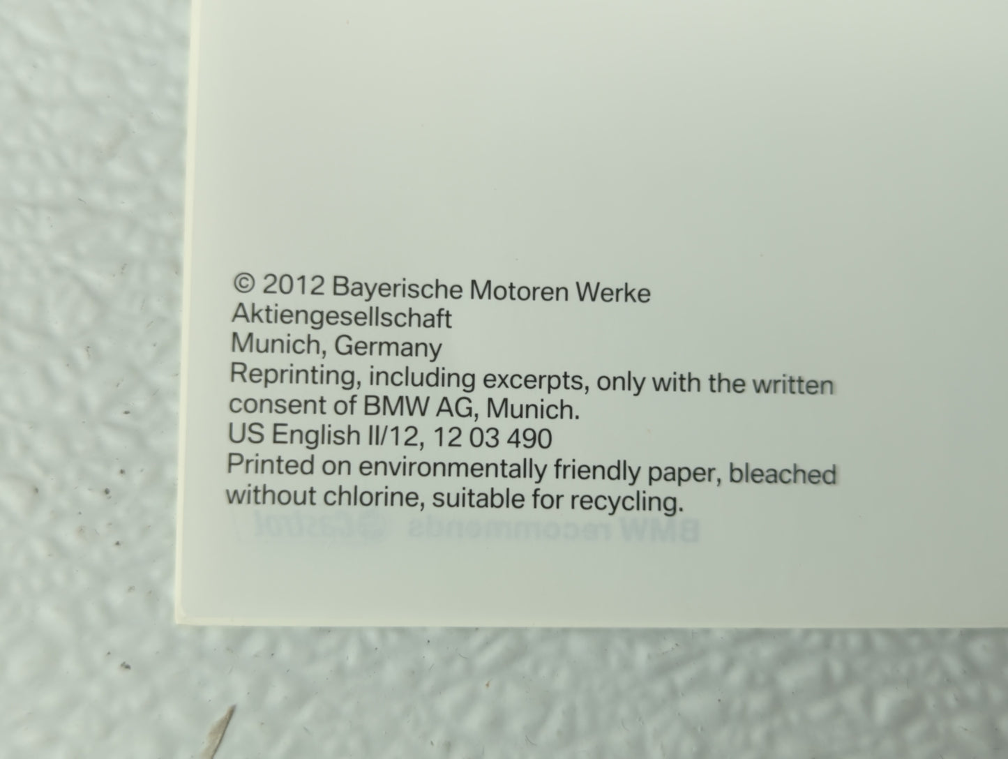 2012 Bmw 330i Owners Manual Book Guide OEM Used Auto Parts - Oemusedautoparts1.com