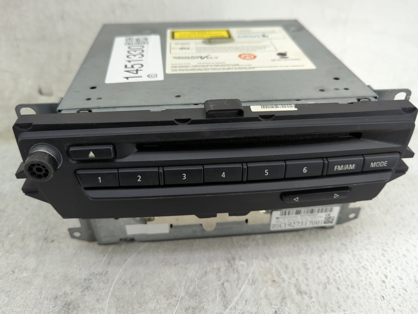 2012 Bmw 335 Radio AM FM Cd Player Receiver Replacement P/N:C192731700 Fits OEM Used Auto Parts - Oemusedautoparts1.com