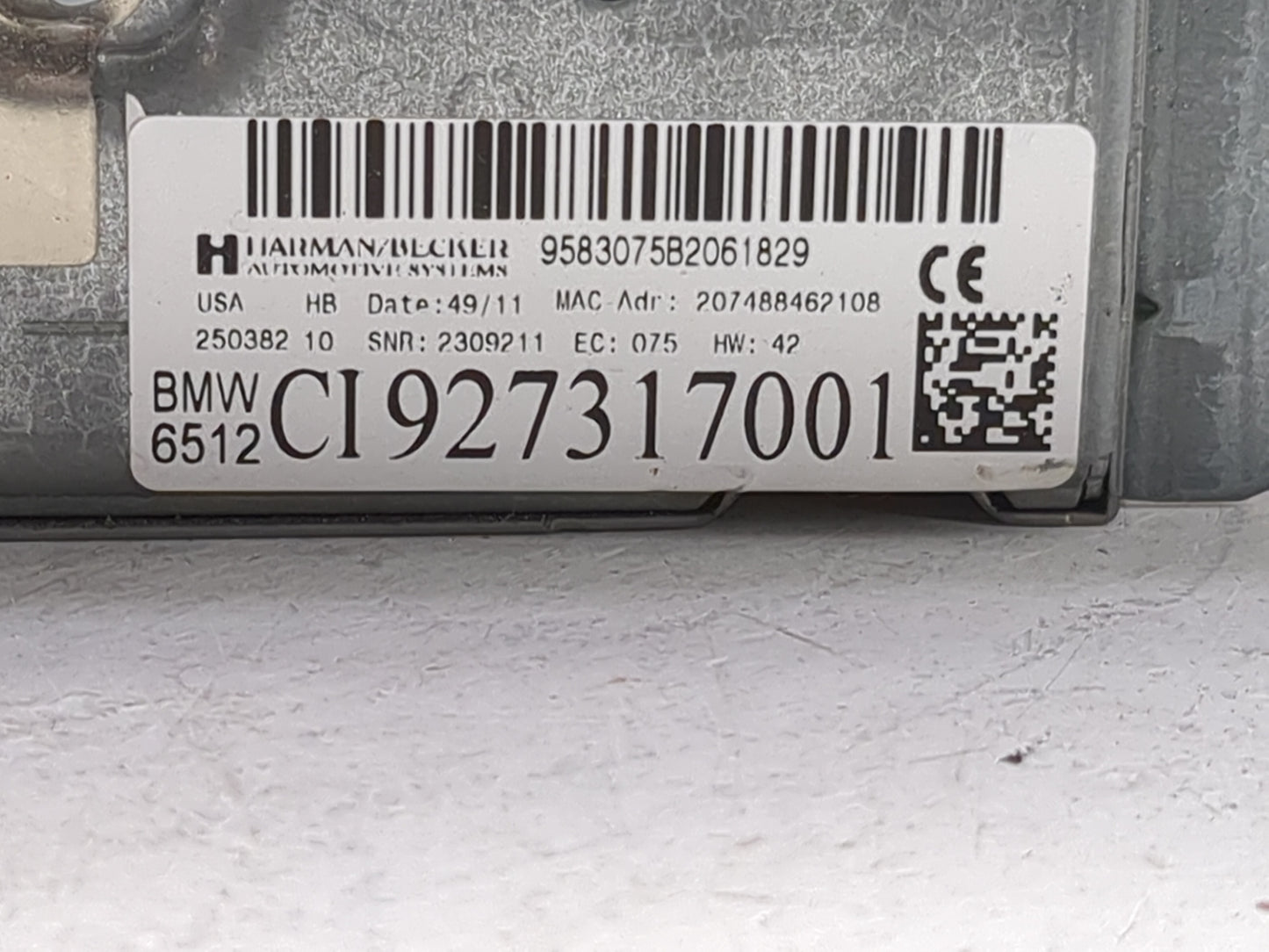 2010-2013 Bmw 335 Radio AM FM Cd Player Receiver Replacement P/N:9583075B2061829 CI927317001 Fits OEM Used Auto Parts - Oemu