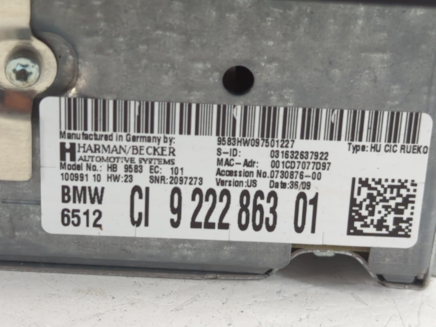2010-2013 Bmw 335i Radio AM FM Cd Player Receiver Replacement P/N:9 222 863 01 Fits Fits 2010 2011 2012 2013 2014 2015 2016 